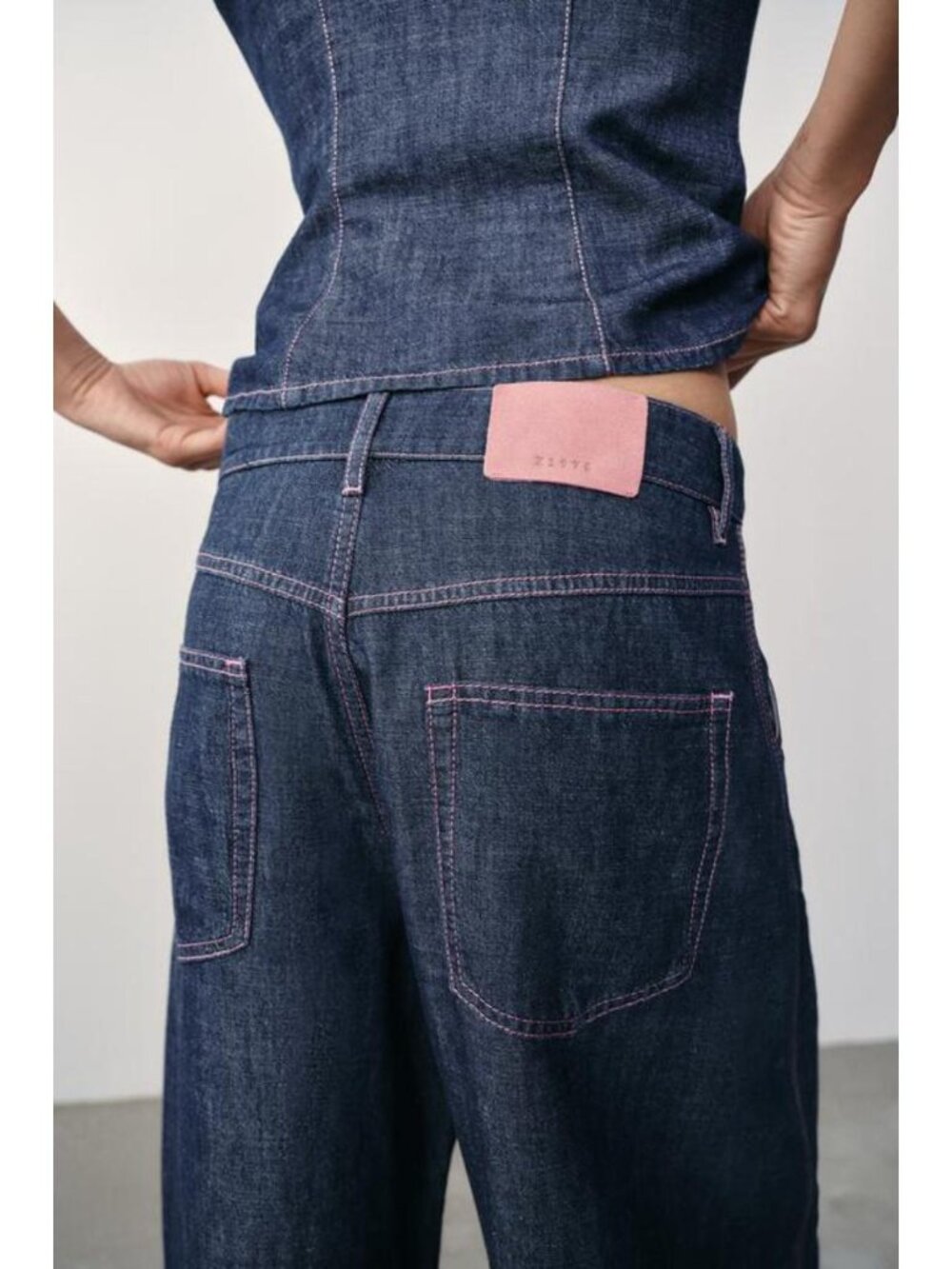 ZARA LINEN BARREL PANTS - Picture 5 of 9